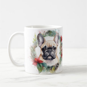 Caneca De Café Aroldo de Natal com Bulldog Francês Pupila Festivo