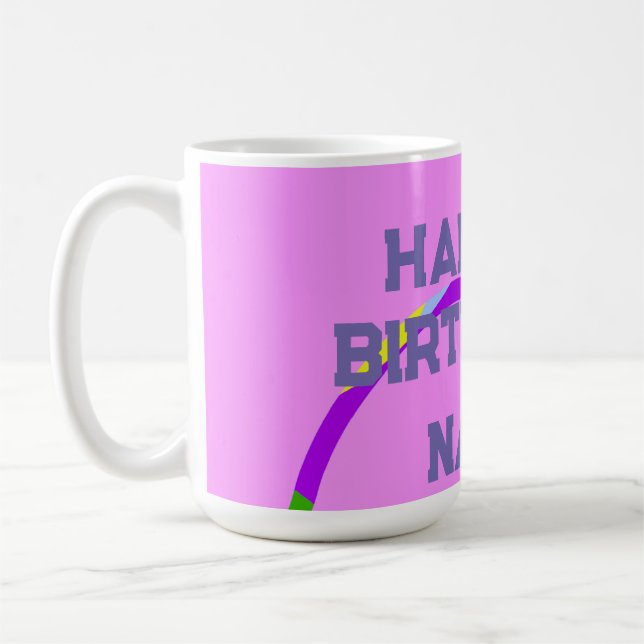 Caneca De Café Aros de Aniversário Rosa  (Esquerda)