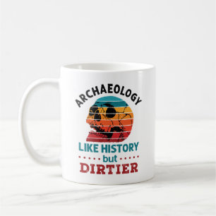 Caneca De Café Arqueologia Como História, Mas O Crânio Retro Mais