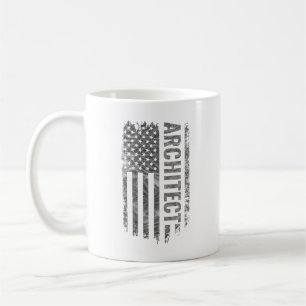 Caneca De Café Arquiteto bandeira dos EUA design desgastado