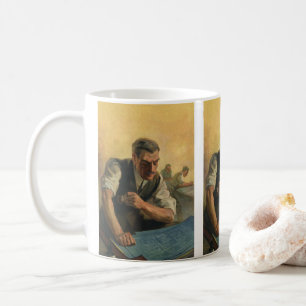 Caneca De Café Arquiteto de Negócios Vintage e Plantas Baixas de