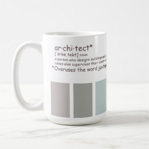 Caneca De Café Arquiteto. Sobreutiliza a justaposição da Mug de C