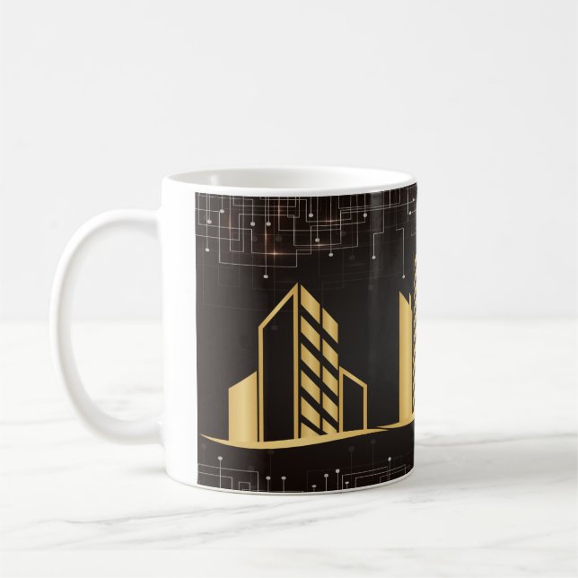 Caneca De Café Arquitetura Dourado (Esquerda)