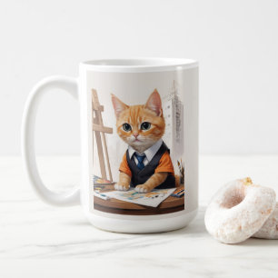 Caneca De Café Arquitetura sofisticada Ginger Kitten Art