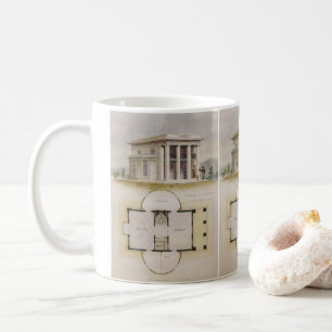 Caneca De Café Arquitetura Vintage, Planta Baixa e Vila Grega