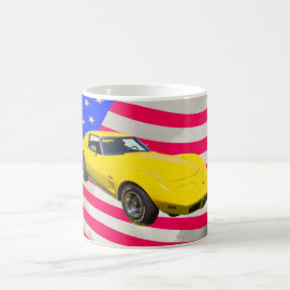 Caneca De Café Arraia-lixa 1975 de Corveta com bandeira americana