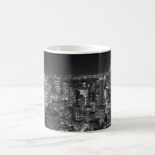 Caneca De Café Arranha-céus de Nova York, preto e branco