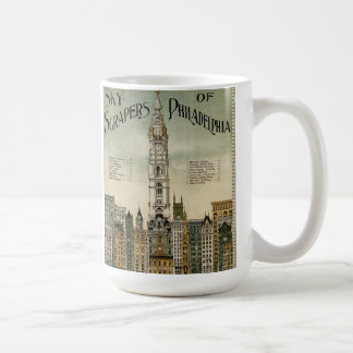Caneca De Café Arranha-céus de Philadelphfia (poster vintage