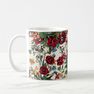 Caneca De Café arranjo de flores abstrato sólidas, por todo o pro