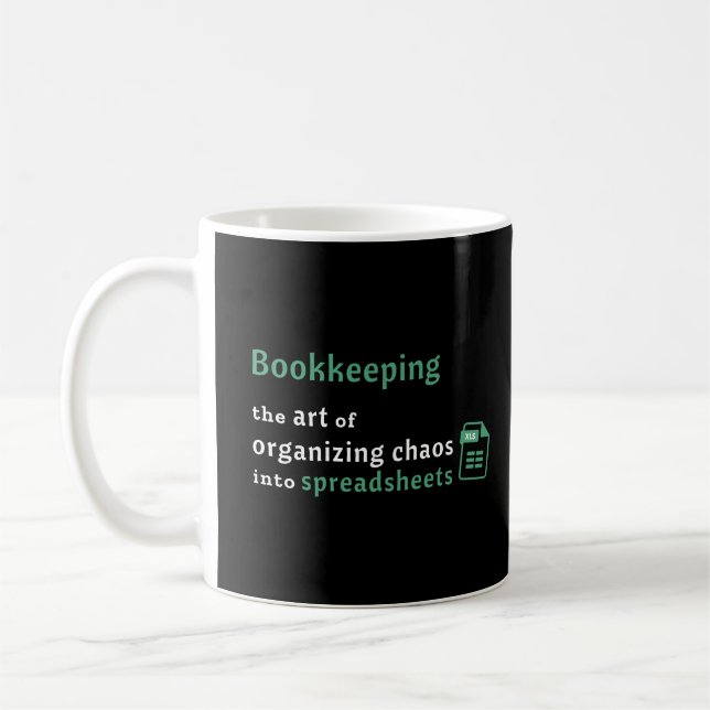 Caneca De Café Arranjo de Livros Organizando Spreadsheet Mug (Esquerda)