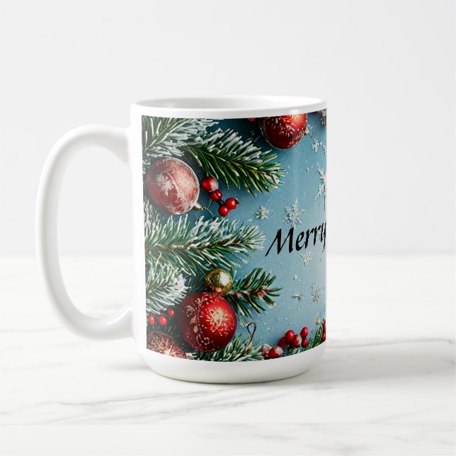 Caneca De Café Arranjo Festivo de Natal (Esquerda)