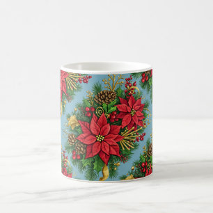Caneca De Café Arranjo Floral Colorido para o Natal