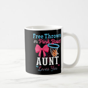 Caneca De Café Arremessos de basquete ou laços rosa tia ama muito