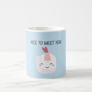 Caneca De Café Arroz Para Te Conhecer Kawaii Sushi Coffee Mug