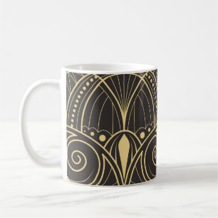 Caneca De Café Art Deco Azulejos Geométricos Luxo.