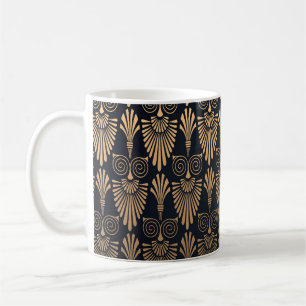 Caneca De Café Art Deco Black Dourado: Retro.