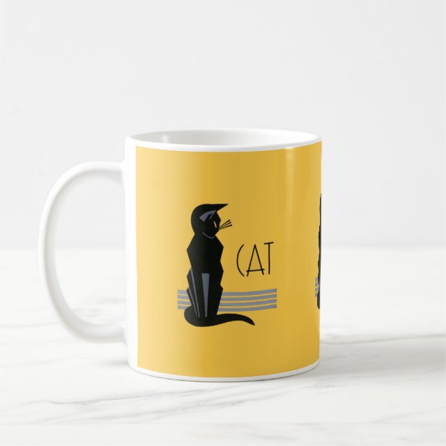 Caneca De Café Art Deco Cat Mug (Esquerda)