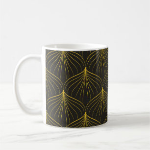 Caneca De Café Art Deco Charm: Vintage geométrico sem costura