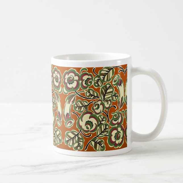 Caneca De Café Art Deco Design n.o 5 Padrão Floral (Direita)