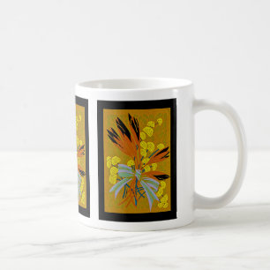 Caneca De Café Art Deco Design n.o 8 Floral com Arco