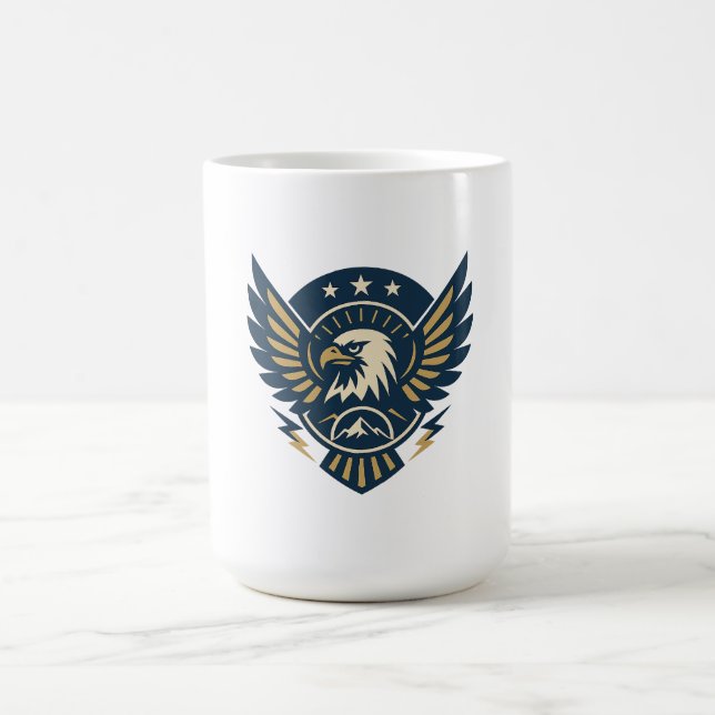 Caneca De Café Art-Deco Eagle Emblem - Crest Geométrico (Centro)