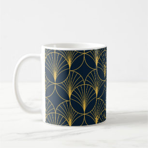 Caneca De Café Art Deco Elegance: Fan Motifs