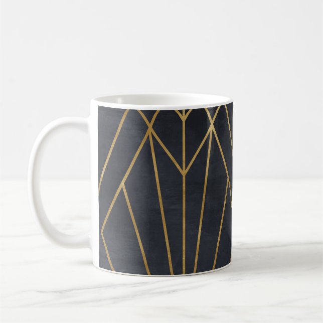 Caneca De Café Art Deco Elegance: Glamor Geométrico (Esquerda)