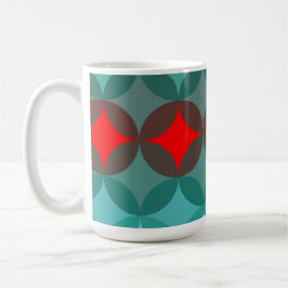 Caneca De Café art deco inspirou o teal e o abstrato vermelho