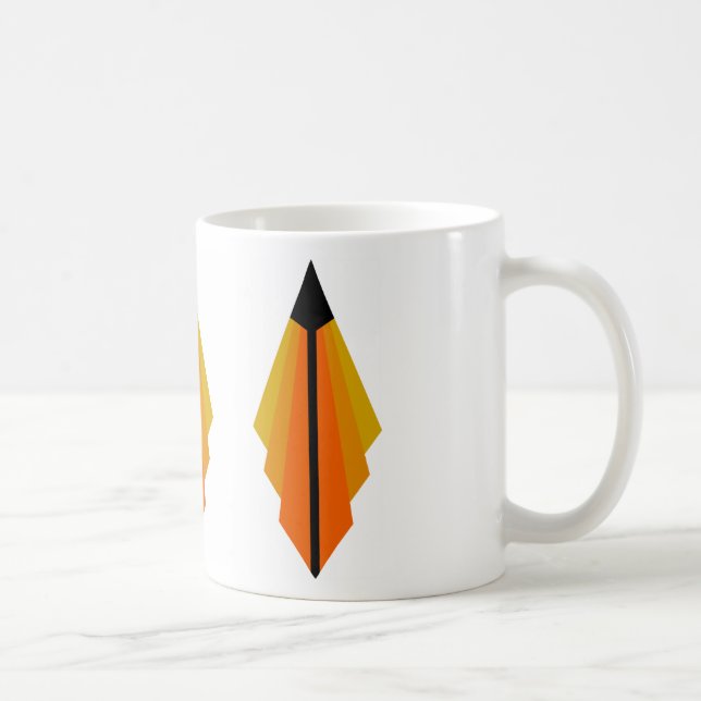 Caneca De Café Art Deco Padrão 3 em Laranja (Direita)