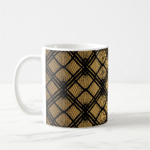 Caneca De Café Art Deco Pattern. Serralheiro preto sem costura e