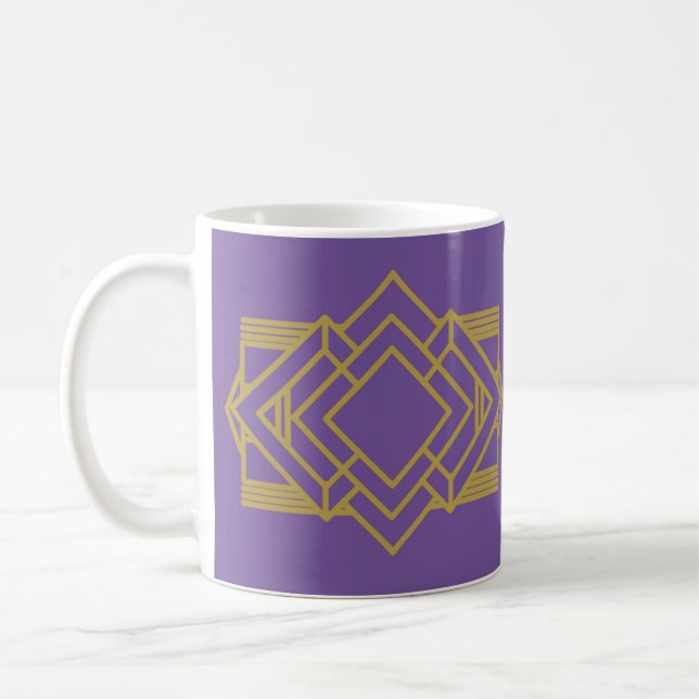 Caneca De Café Art Deco Quilt Inspirado (Esquerda)