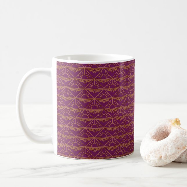 Caneca De Café Art Deco Sunrise (Com Donut)