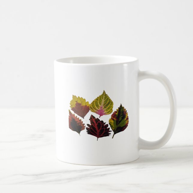 Caneca De Café art floral leaves (Direita)