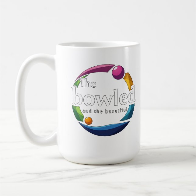 Caneca De Café "Art in Motion: Circular Lawn Bowls Logo Bolsa, (Esquerda)