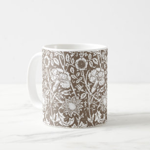 Caneca De Café Art Nouveau Carnação Damask, Taupe e White