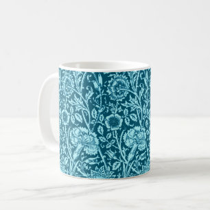 Caneca De Café Art Nouveau Carnação, Indigo e Sky Blue