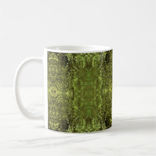 Caneca De Café art nouveau colorida de vinhetas ornamentais em