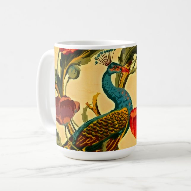 Caneca De Café Art Nouveau Elegance: Sidewall, The Peacock, 1896 (Frente Esquerda)