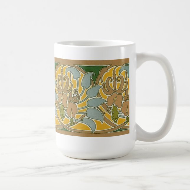 Caneca De Café Art Nouveau Fllower Border - Mug (Direita)