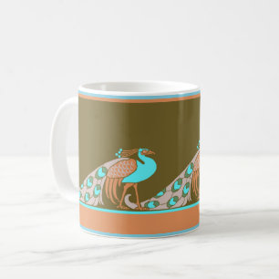 Caneca De Café Art Nouveau Peacocks Coffee Mug