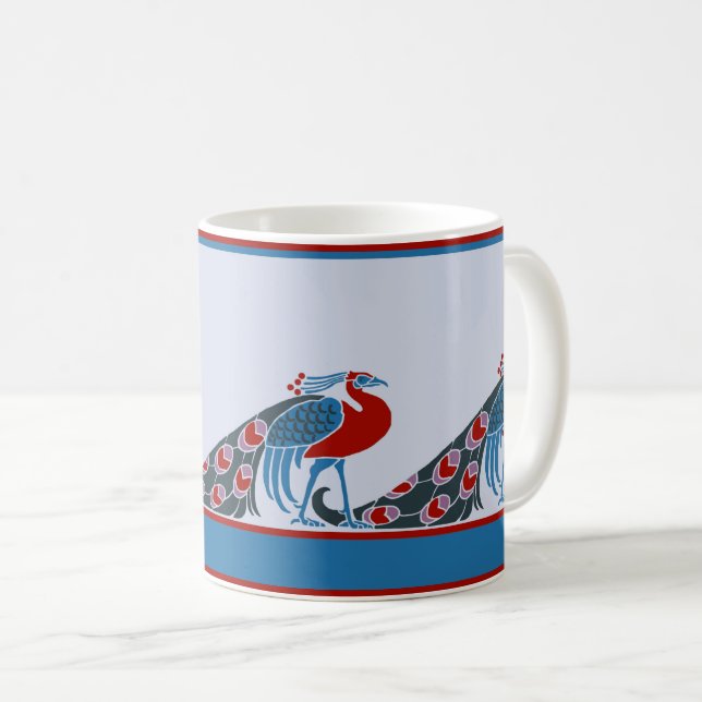 Caneca De Café Art Nouveau Peacocks Coffee Mug (Frente Esquerda)
