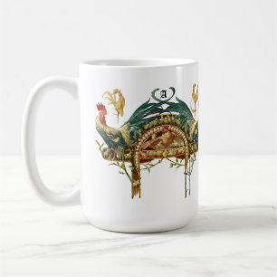 Caneca De Café Art Nouveau Roosters & Chickens