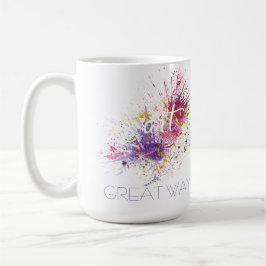 Caneca De Café ART, Paint Spatters, Excelente Way to Spend a Day