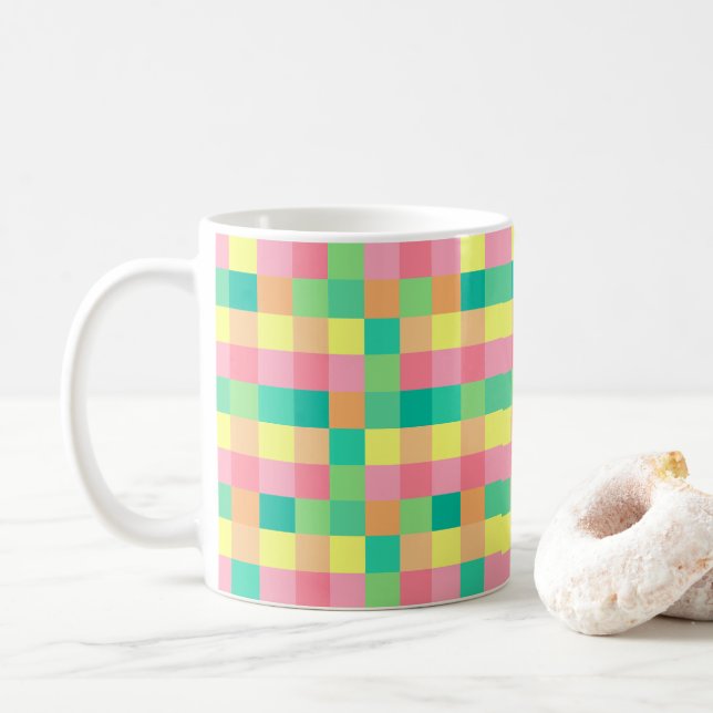 Caneca de Café Arte Abstracta 11 oz Cerâmica W-PT  (Com Donut)