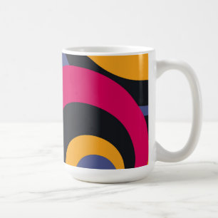 Caneca De Café Arte abstracta colorida retro 2 do anos 50