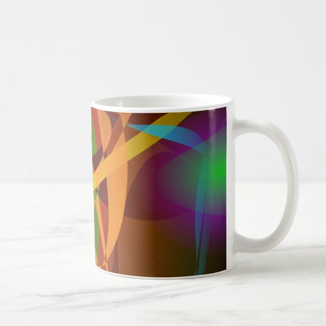 Caneca De Café Arte abstracta luminosa de Brown Digital (Direita)