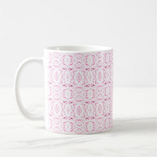 Caneca De Café Arte Abstrata Acrílica Rosa Branco Prismática