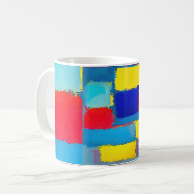 Caneca De Café Arte abstrata "Cobalt Carnival" (Frente Esquerda)