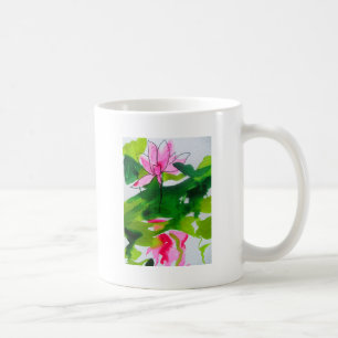 Caneca De Café Arte abstrata da flor do watercolour de Waterlily