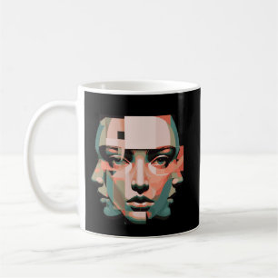 Caneca De Café Arte Abstrata da Identidade Humana Camadas - Obser